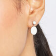 Luminous Pearl Silver Drop Earrings,,hi-res view 2