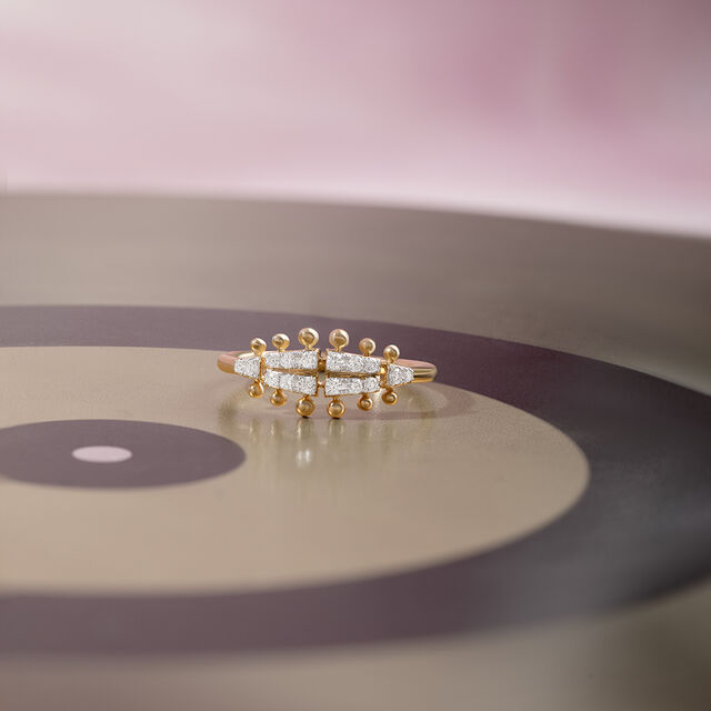 Disco Glam Gold & Diamond  Finger Ring,,hi-res image number null