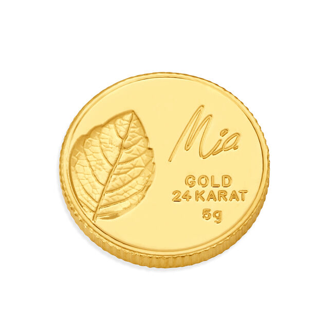 5 GM 24 Karat Tulsi Gold Coin,,hi-res image number null