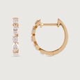 Classic Glam Gold & Diamond Hoop Earrings,,hi-res view 4