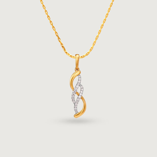Flowing Twist Gold & Diamond Pendant,,hi-res image number null