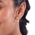 Curled Grace Gold & Pearl Drop Earrings,,hi-res view 2
