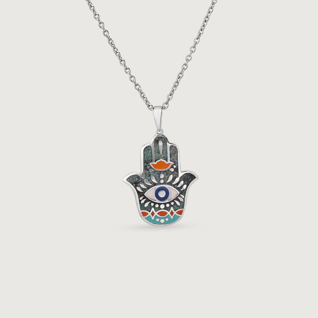 Steller Hamsa Silver Pendant,,hi-res image number null