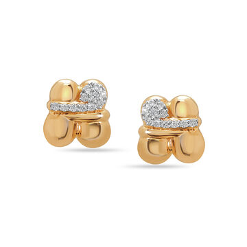 Mamma Mia 14 KT Yellow Gold Tiny Feet  Stud Earrings