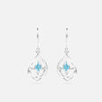 Sleek Sparkle Silver Hoop Earrings,,hi-res view 3