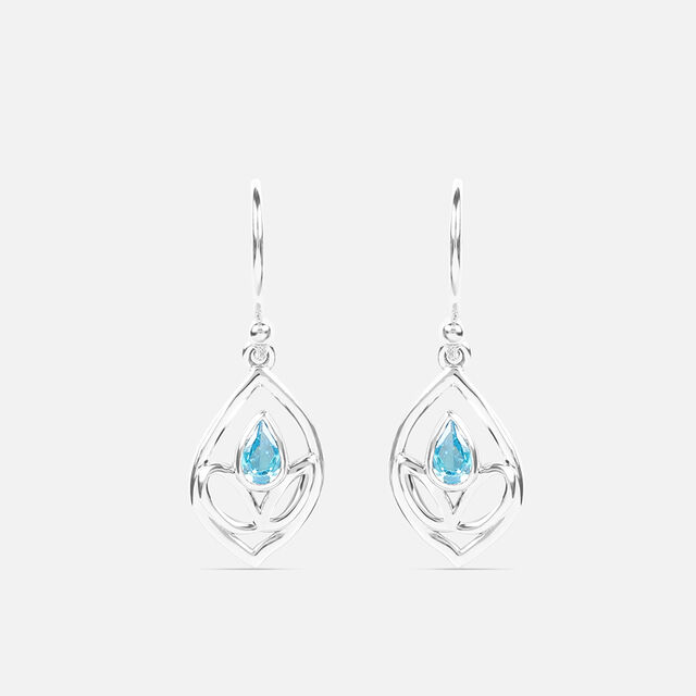 Sleek Sparkle Silver Hoop Earrings,,hi-res image number null