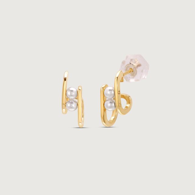 Bold Duo Pearl Stud Earrings,,hi-res image number null
