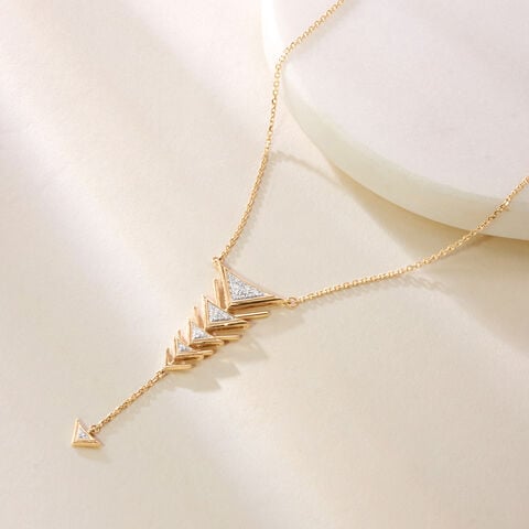Cascading Geometry Diamond Necklace