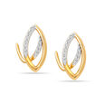 14 Kr Yellow Gold Leafy Coolness Diamond Stud Earrings,,hi-res view 2