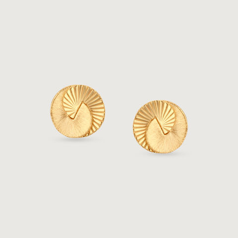 Harmonious Radiant Gold Stud Earrings