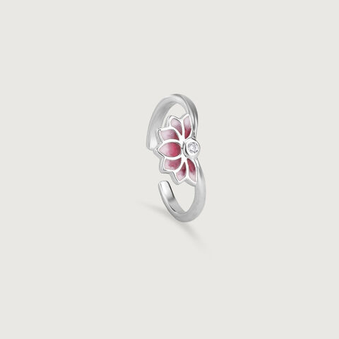 Radiant Lotus Silver Toe Ring