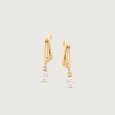 Stellar Loop Pearl Hoop Earrings,,hi-res view 3