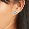 Charming Overlap Silver Stud Earrings,,hi-res view 2