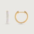 Oval Chic Gold & Diamond Hoop Earrings,,hi-res view 4