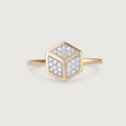 Geometric Glamour 14KT Gold & Diamond Ring,,hi-res view 3
