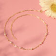 Lustrous Knot Pearl & Gold Chain,,hi-res view 1
