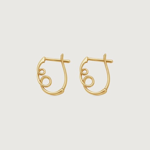 Playful Spiral Gold Hoop Earrings