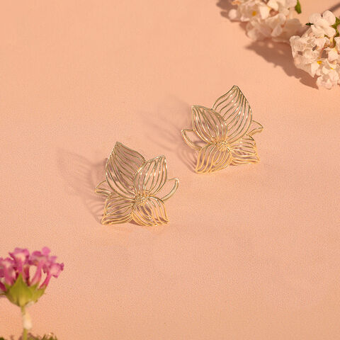 Playful Bloom Gold Stud Earrings