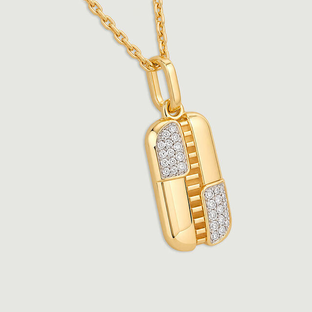 Sculptural Geometric Diamond Pendant,,hi-res image number null
