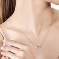 14KT Yellow Gold Abstract Sleek Diamond Pendant With Chain,,hi-res view 3