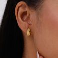 Twisted Glow Gold Hoop Earrings,,hi-res view 2
