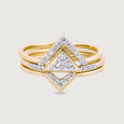 Stackable Lippan Art Gold & Diamond Finger Ring,,hi-res view 2
