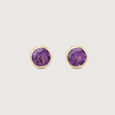 Graceful Subtle Amethyst Gold Stud Earrings,,hi-res view 3