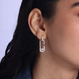 Loop Glow Silver Drop Earrings,,hi-res view 2