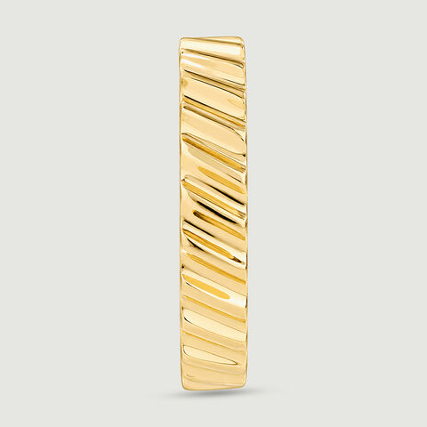 Edgy Grooved Gold Ring