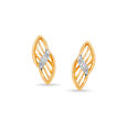 14KT Yellow Gold Gleaming Elegance Diamond Stud Earrings,,hi-res view 2