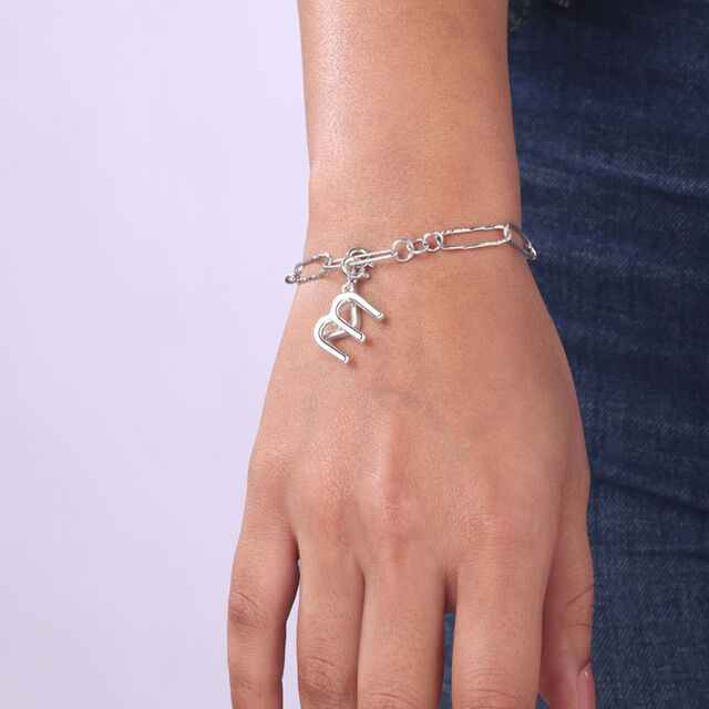 Classic Initial M Silver Charm,,hi-res image number null