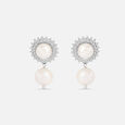 Magnificent Pearl Silver Drop Earrings,,hi-res view 3