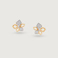 Sparkling Symmetry Gold & Diamond Stud Earrings,,hi-res view 3
