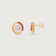 Sunrise Aura Sapphires & Diamond Stud Earrings,,hi-res view 4