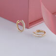 Chic Dazzling Gold & Diamond Hoop Earrings,,hi-res view 1