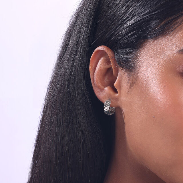 Wavy Chic Silver Earrings,,hi-res image number null