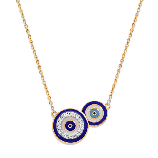 14KT Yellow Gold Divine Protection Diamond Necklace,,hi-res image number null