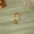 Zigzag Radiance Gold & Diamond Finger Ring,,hi-res view 1
