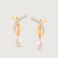 Elegant Line Diamond Hoop Earrings,,hi-res view 3