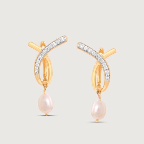 Elegant Line Diamond Hoop Earrings