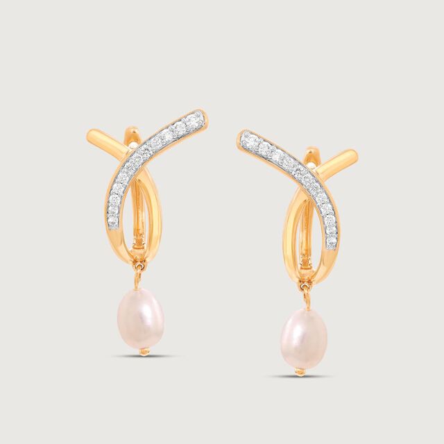 Elegant Line Diamond Hoop Earrings,,hi-res image number null
