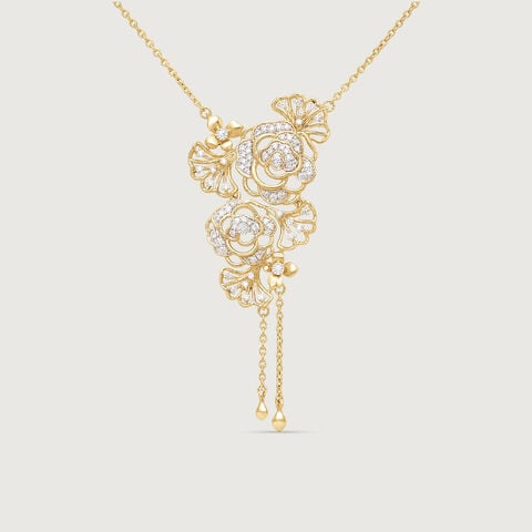 Cascading Bloom Diamond Necklace