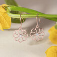 Graceful Petal Gold & Diamond Drop Earrings,,hi-res view 1