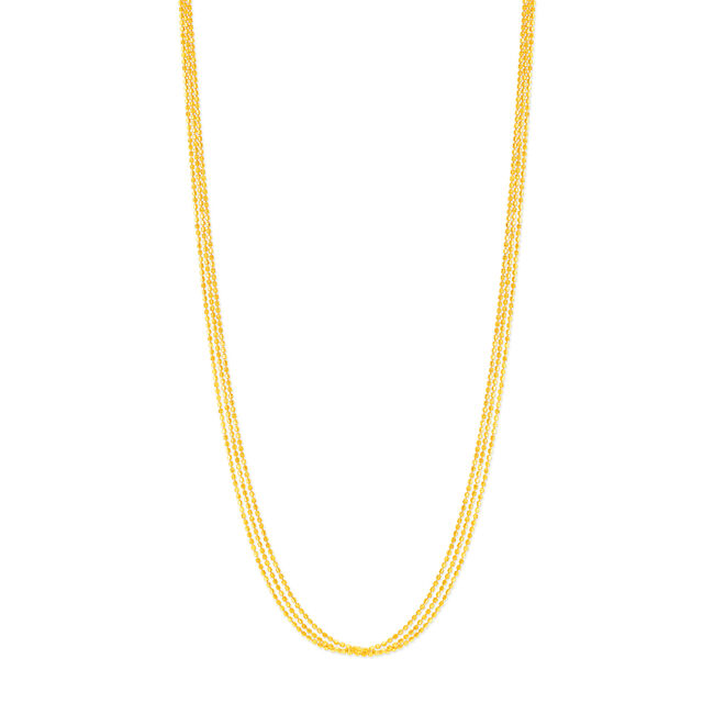 18KT Yellow Gold Textured Flat Gold Chain,,hi-res view 1