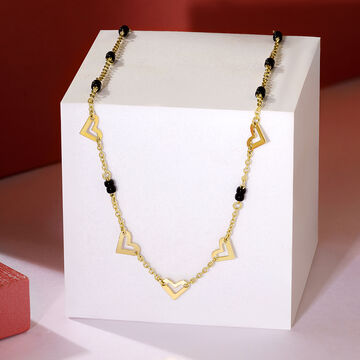Mia Sutra DIY with Heart Shape Motif Multiple Stacking Charm Chain