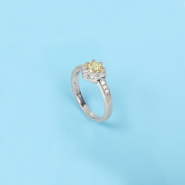 Golden Glow Silver Finger Ring,,hi-res image number null