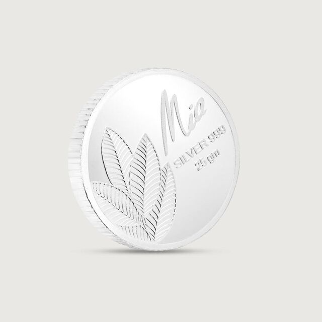 25 GM 999 Silver Divine Mango Leaf Coin,,hi-res image number null