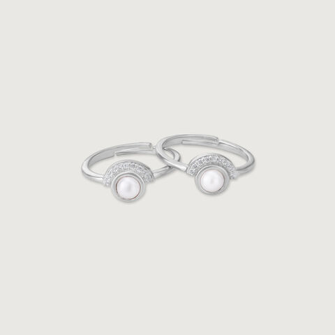 Elegant Halo Silver Toe Ring