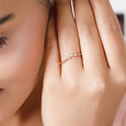 14KT Rose Gold Sparking Band Diamond Finger Ring,,hi-res view 1