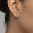 Gleaming Elegance Gold & Diamond Hoop Earrings,,hi-res view 2